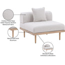  Meridian Laguna Beige Resilient Water Resistant Fabric Upholstered Outdoor Patio Modular Armless Chair IMAGE 6