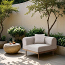  Meridian Laguna Beige Resilient Water Resistant Fabric Upholstered Outdoor Patio Modular Corner Chair IMAGE 2