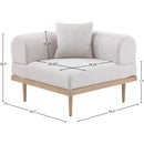  Meridian Laguna Beige Resilient Water Resistant Fabric Upholstered Outdoor Patio Modular Corner Chair IMAGE 5