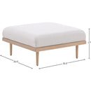  Meridian Laguna Beige Resilient Water Resistant Fabric Upholstered Outdoor Patio Modular Ottoman IMAGE 3