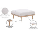  Meridian Laguna Beige Resilient Water Resistant Fabric Upholstered Outdoor Patio Modular Ottoman IMAGE 4