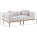  Meridian Laguna 71" Beige Resilient Water Resistant Fabric Upholstered 2 pc Outdoor Patio Modular Loveseat IMAGE 5