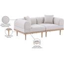  Meridian Laguna 71" Beige Resilient Water Resistant Fabric Upholstered 2 pc Outdoor Patio Modular Loveseat IMAGE 6