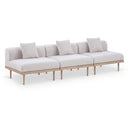  Meridian Laguna 106.5" Beige Resilient Water Resistant Fabric Upholstered 3 pc Outdoor Patio Modular Sofa IMAGE 1