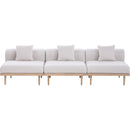  Meridian Laguna 106.5" Beige Resilient Water Resistant Fabric Upholstered 3 pc Outdoor Patio Modular Sofa IMAGE 3