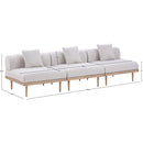 Meridian Laguna 106.5" Beige Resilient Water Resistant Fabric Upholstered 3 pc Outdoor Patio Modular Sofa IMAGE 6