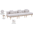  Meridian Laguna 106.5" Beige Resilient Water Resistant Fabric Upholstered 3 pc Outdoor Patio Modular Sofa IMAGE 7