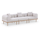  Meridian Laguna 106.5" Beige Resilient Water Resistant Fabric Upholstered 3 pc Outdoor Patio Modular Sofa IMAGE 1