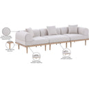  Meridian Laguna 106.5" Beige Resilient Water Resistant Fabric Upholstered 3 pc Outdoor Patio Modular Sofa IMAGE 6
