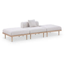  Meridian Laguna 106.5" Beige Resilient Water Resistant Fabric Upholstered 3 pc Outdoor Patio Modular Sofa IMAGE 1