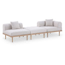  Meridian Laguna 106.5" Beige Resilient Water Resistant Fabric Upholstered 3 pc Outdoor Patio Modular Sofa IMAGE 1