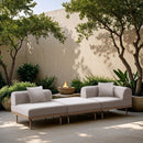  Meridian Laguna 106.5" Beige Resilient Water Resistant Fabric Upholstered 3 pc Outdoor Patio Modular Sofa IMAGE 2