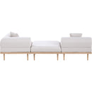  Meridian Laguna 106.5" Beige Resilient Water Resistant Fabric Upholstered 3 pc Outdoor Patio Modular Sofa IMAGE 4