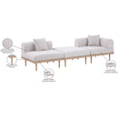  Meridian Laguna 106.5" Beige Resilient Water Resistant Fabric Upholstered 3 pc Outdoor Patio Modular Sofa IMAGE 6