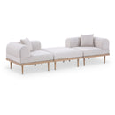  Meridian Laguna 106.5" Beige Resilient Water Resistant Fabric Upholstered 3 pc Outdoor Patio Modular Sofa IMAGE 1