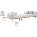  Meridian Laguna 106.5" Beige Resilient Water Resistant Fabric Upholstered 3 pc Outdoor Patio Modular Sofa IMAGE 6