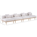  Meridian Laguna 142" Beige Resilient Water Resistant Fabric Upholstered 4 pc Outdoor Patio Modular Sofa IMAGE 5