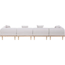  Meridian Laguna 142" Beige Resilient Water Resistant Fabric Upholstered 4 pc Outdoor Patio Modular Sofa IMAGE 4