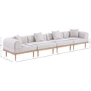  Meridian Laguna 142" Beige Resilient Water Resistant Fabric Upholstered 4 pc Outdoor Patio Modular Sofa IMAGE 5
