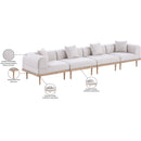  Meridian Laguna 142" Beige Resilient Water Resistant Fabric Upholstered 4 pc Outdoor Patio Modular Sofa IMAGE 6