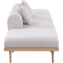  Meridian Laguna 142" Beige Resilient Water Resistant Fabric Upholstered 4 pc Outdoor Patio Modular Sofa IMAGE 3