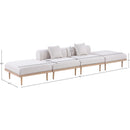  Meridian Laguna 142" Beige Resilient Water Resistant Fabric Upholstered 4 pc Outdoor Patio Modular Sofa IMAGE 5