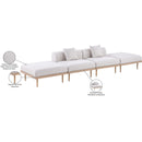  Meridian Laguna 142" Beige Resilient Water Resistant Fabric Upholstered 4 pc Outdoor Patio Modular Sofa IMAGE 6