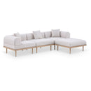  Meridian Laguna 106.5" Beige Resilient Water Resistant Fabric Upholstered 4 pc Outdoor Patio Modular Sectional IMAGE 1