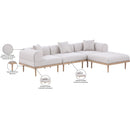  Meridian Laguna 106.5" Beige Resilient Water Resistant Fabric Upholstered 4 pc Outdoor Patio Modular Sectional IMAGE 6