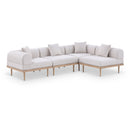  Meridian Laguna 106.5" Beige Resilient Water Resistant Fabric Upholstered 4 pc Outdoor Patio Modular Sectional IMAGE 1