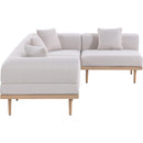  Meridian Laguna 106.5" Beige Resilient Water Resistant Fabric Upholstered 4 pc Outdoor Patio Modular Sectional IMAGE 3