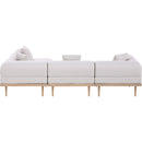  Meridian Laguna 106.5" Beige Resilient Water Resistant Fabric Upholstered 4 pc Outdoor Patio Modular Sectional IMAGE 4