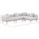  Meridian Laguna 106.5" Beige Resilient Water Resistant Fabric Upholstered 4 pc Outdoor Patio Modular Sectional IMAGE 5