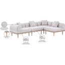  Meridian Laguna 106.5" Beige Resilient Water Resistant Fabric Upholstered 4 pc Outdoor Patio Modular Sectional IMAGE 6