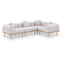  Meridian Laguna 106.5" Beige Resilient Water Resistant Fabric Upholstered 4 pc Outdoor Patio Modular Sectional IMAGE 1