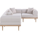  Meridian Laguna 106.5" Beige Resilient Water Resistant Fabric Upholstered 4 pc Outdoor Patio Modular Sectional IMAGE 3