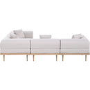  Meridian Laguna 106.5" Beige Resilient Water Resistant Fabric Upholstered 4 pc Outdoor Patio Modular Sectional IMAGE 4