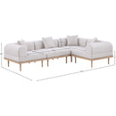  Meridian Laguna 106.5" Beige Resilient Water Resistant Fabric Upholstered 4 pc Outdoor Patio Modular Sectional IMAGE 5
