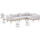  Meridian Laguna 106.5" Beige Resilient Water Resistant Fabric Upholstered 4 pc Outdoor Patio Modular Sectional IMAGE 6