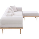  Meridian Laguna 142" Beige Resilient Water Resistant Fabric Upholstered 5 pc Outdoor Patio Modular Sectional IMAGE 3