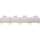  Meridian Laguna 142" Beige Resilient Water Resistant Fabric Upholstered 5 pc Outdoor Patio Modular Sectional IMAGE 4