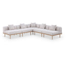  Meridian Laguna 106.5" Beige Resilient Water Resistant Fabric Upholstered 5 pc Outdoor Patio Modular Sectional IMAGE 1