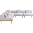  Meridian Laguna 106.5" Beige Resilient Water Resistant Fabric Upholstered 5 pc Outdoor Patio Modular Sectional IMAGE 3