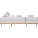  Meridian Laguna 106.5" Beige Resilient Water Resistant Fabric Upholstered 5 pc Outdoor Patio Modular Sectional IMAGE 4