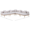  Meridian Laguna 106.5" Beige Resilient Water Resistant Fabric Upholstered 5 pc Outdoor Patio Modular Sectional IMAGE 5