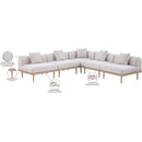  Meridian Laguna 106.5" Beige Resilient Water Resistant Fabric Upholstered 5 pc Outdoor Patio Modular Sectional IMAGE 6