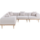  Meridian Laguna 106.5" Beige Resilient Water Resistant Fabric Upholstered 5 pc Outdoor Patio Modular Sectional IMAGE 3