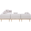  Meridian Laguna 106.5" Beige Resilient Water Resistant Fabric Upholstered 5 pc Outdoor Patio Modular Sectional IMAGE 4