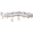 Meridian Laguna 106.5" Beige Resilient Water Resistant Fabric Upholstered 5 pc Outdoor Patio Modular Sectional IMAGE 6