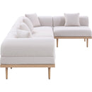  Meridian Laguna 142" Beige Resilient Water Resistant Fabric Upholstered 5 pc Outdoor Patio Modular Sectional IMAGE 3